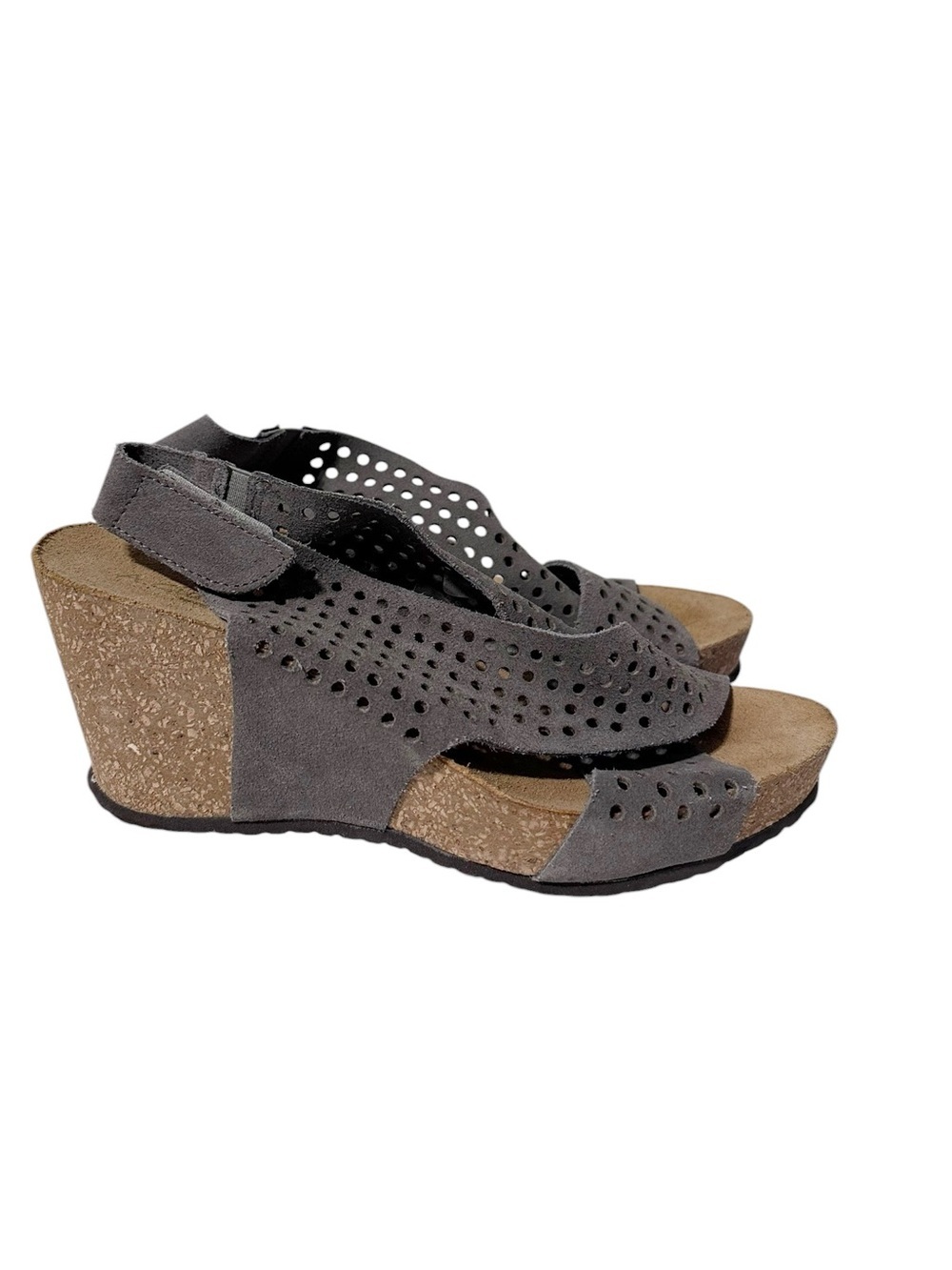 A. Giannetti Cork Wedge Open Toe Sandals